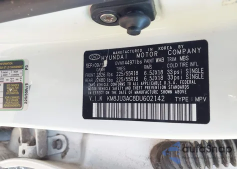 2013 Hyundai Tucson Limited из США, поврежденный, VIN KM8JU3AC8DU602142